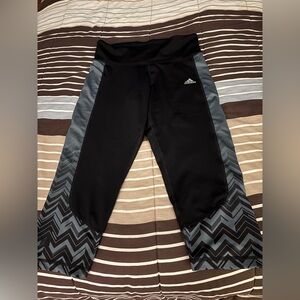 Adidas Black and Gray Zigzag size M Exercise Capris